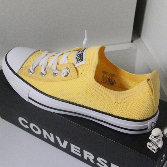 yellow converse slip ons